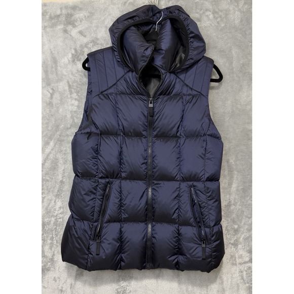 Marc New York Jackets & Blazers - Marc New York Women's Puffer Quilted DOWN vest Blue Large Hidden Hood